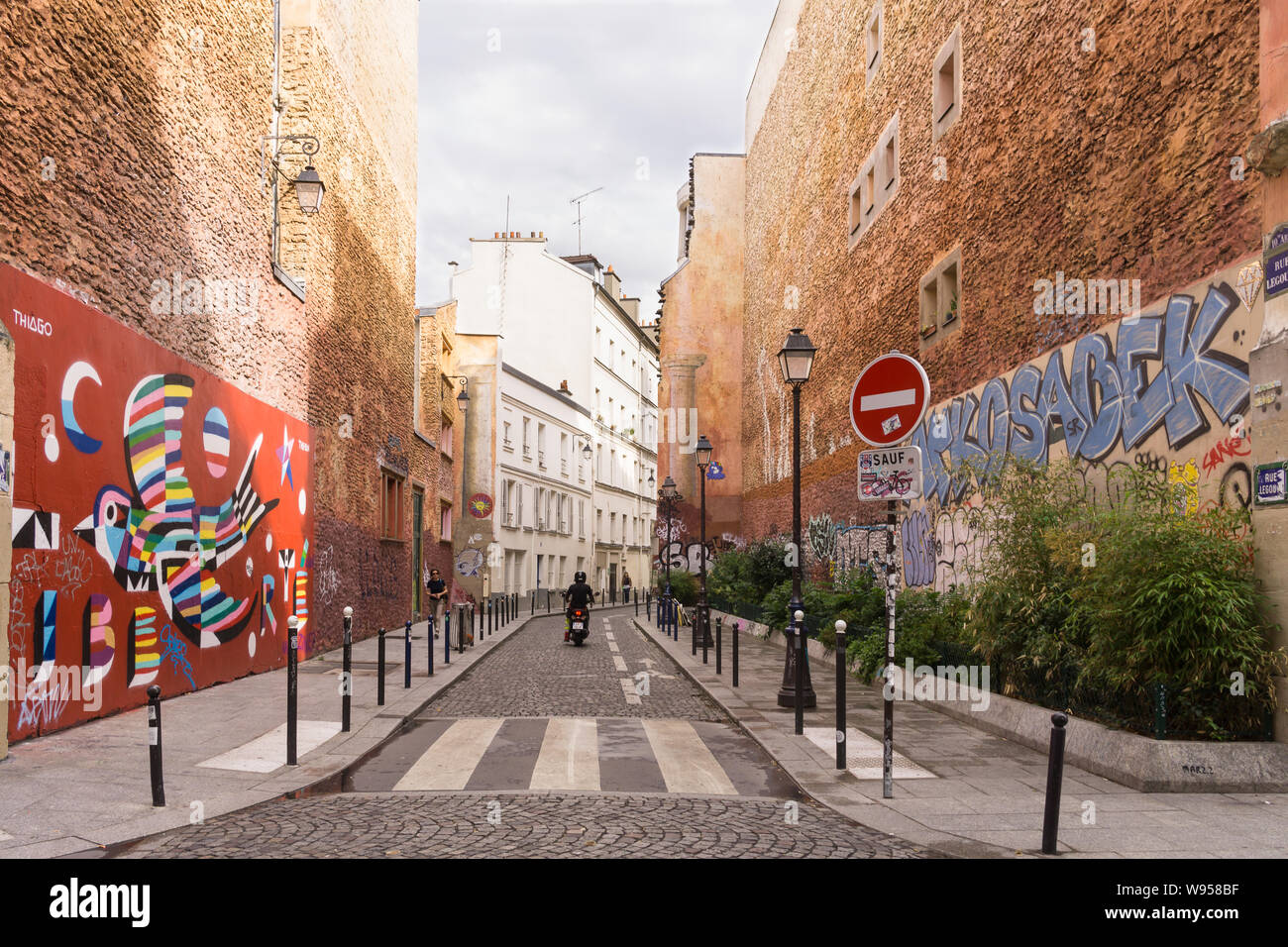 Paris street art - a street in the 10th arrondissement of Paris, France, Europe. Stock Photo