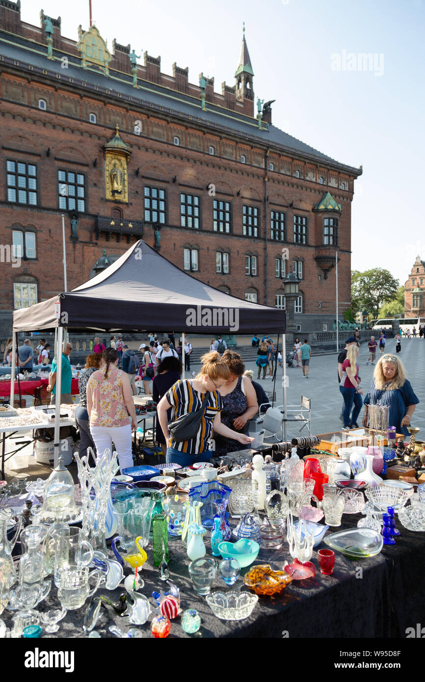Copenhagen market an outdoor market in City Hall Square, example of