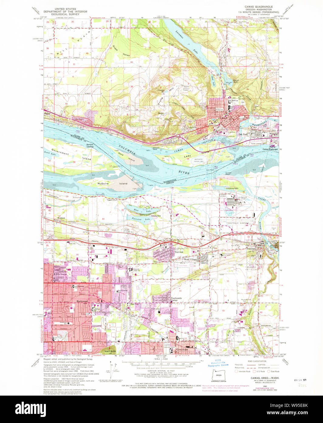 Map of Camas Hi-Res Stock Photography