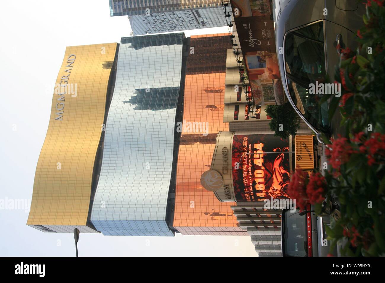 --FILE--View of MGM Grand Macau in Macao, China, 29 October 2009.   The Chinese arm of US casino company MGM Resorts International signed a land deal Stock Photo