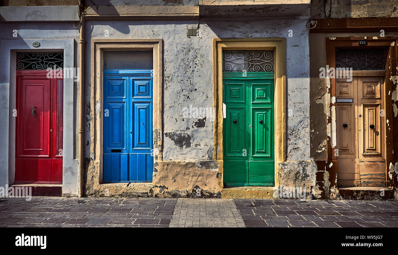 Colorful wooden doors in Marsaxlokk, Malta Stock Photo Alamy