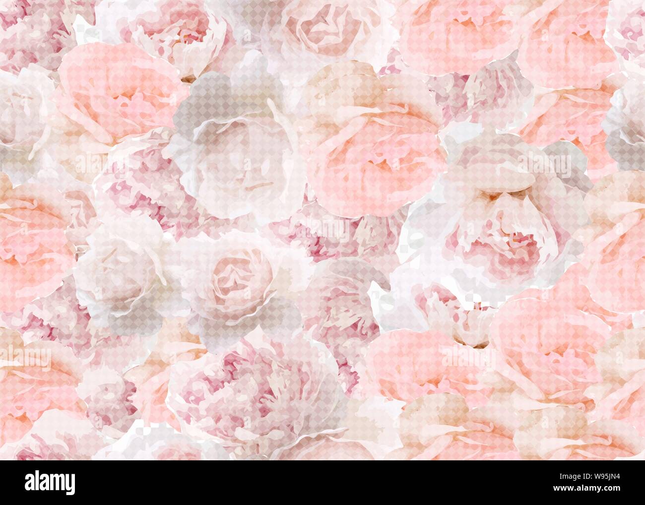 Roses seamless background. Tender pattern. Stock Vector