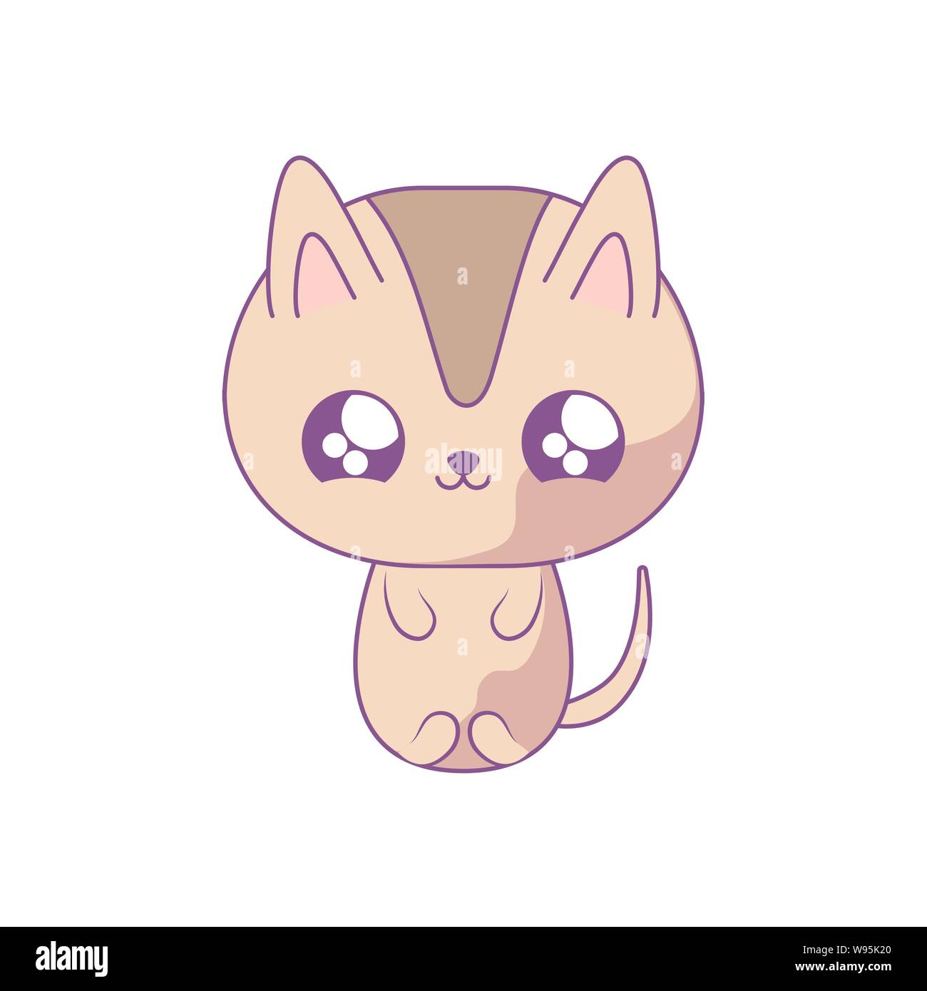 cute cat baby animal kawaii style vector illustration design Stock ...