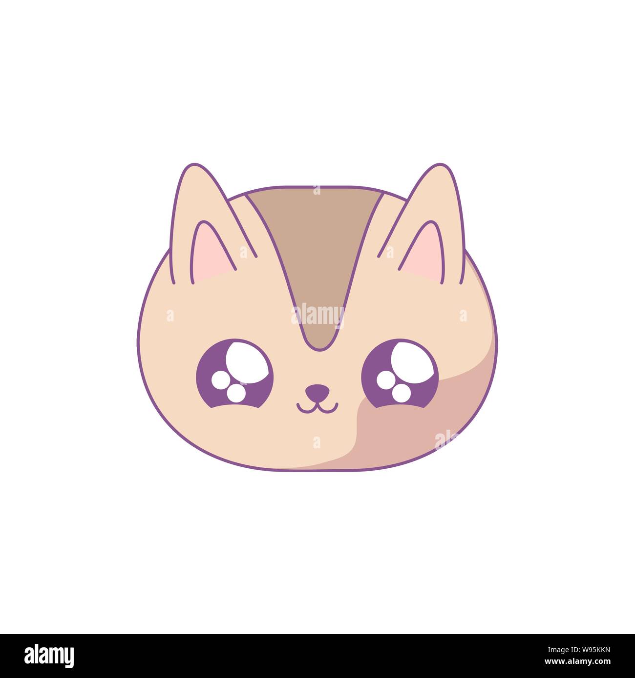 head of cute cat baby animal kawaii style vector illustration design ...