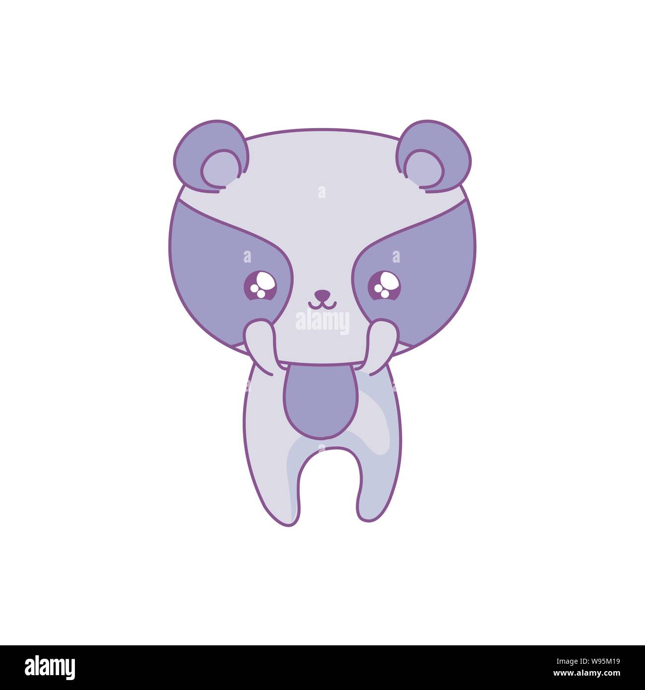 cute raccoon baby animal kawaii style vector illustration design Stock ...