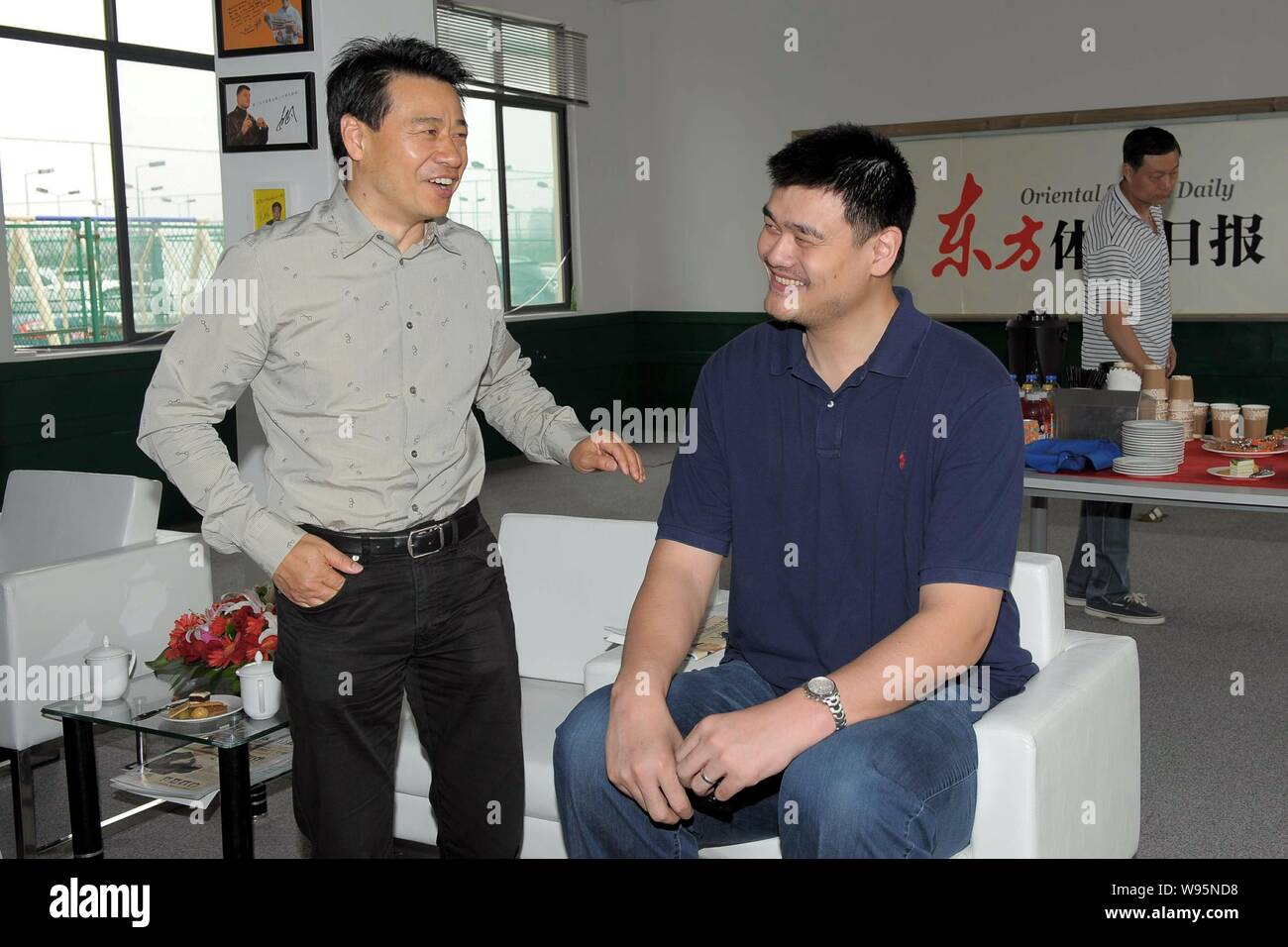 Retired Chinese basketball superstar Yao Ming is pictured during the 10th anniversary ceremony of Oriental Sports Daily in Shanghai, China, 23 May 201 Stock Photo