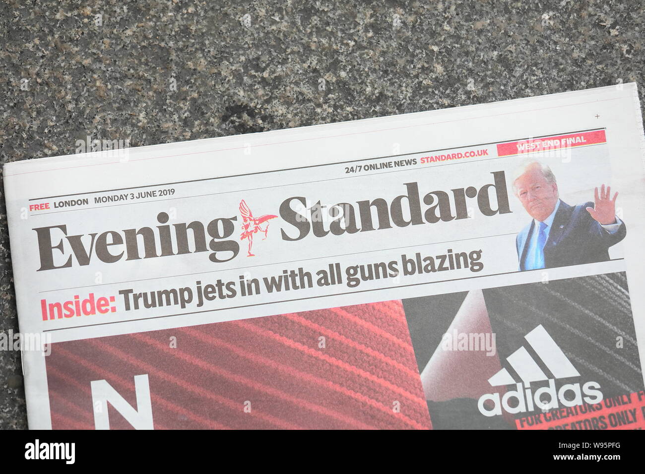 Evening Standard free newspaper London UK Stock Photo