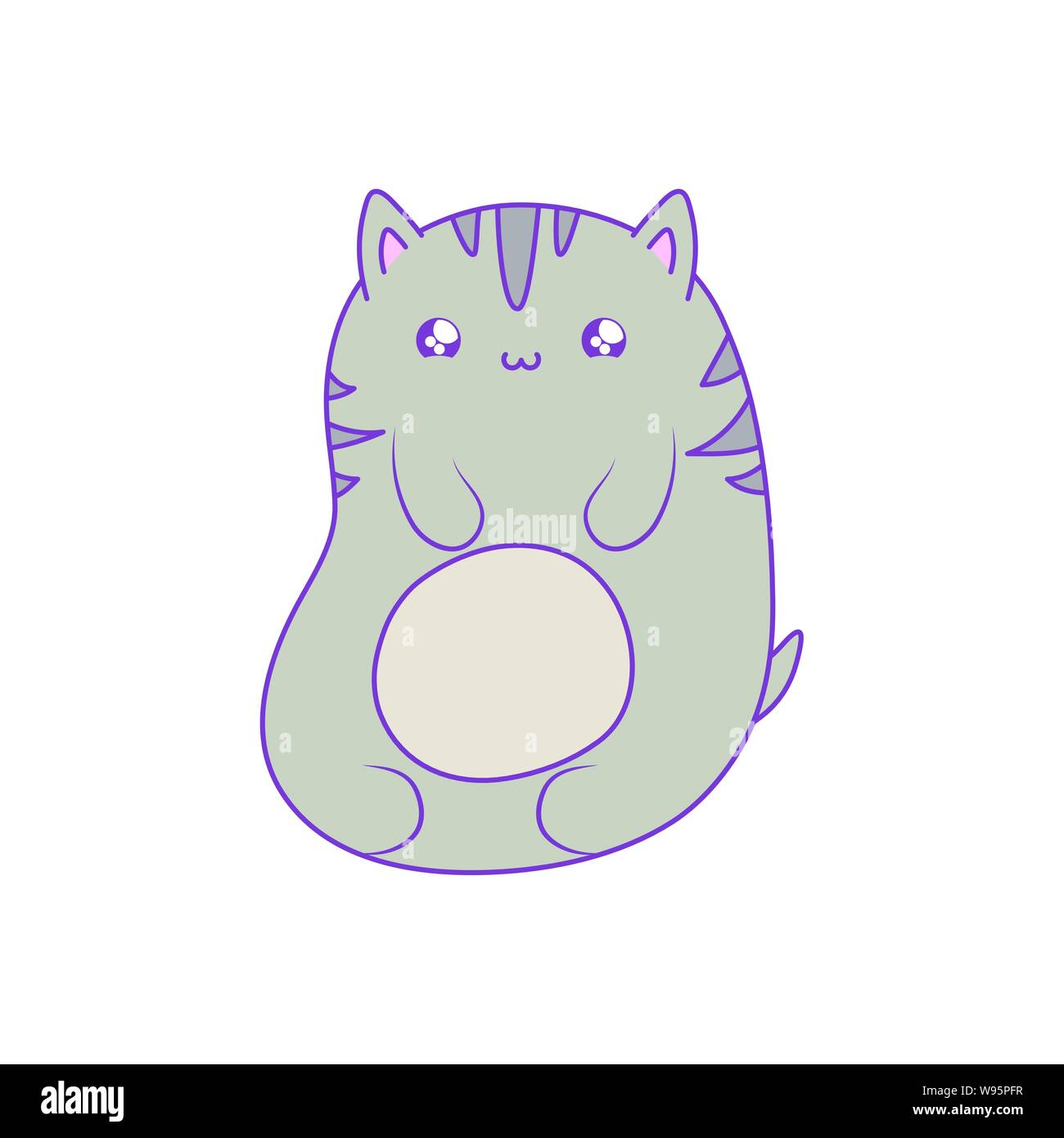 cute cat baby animal kawaii style vector illustration design Stock ...