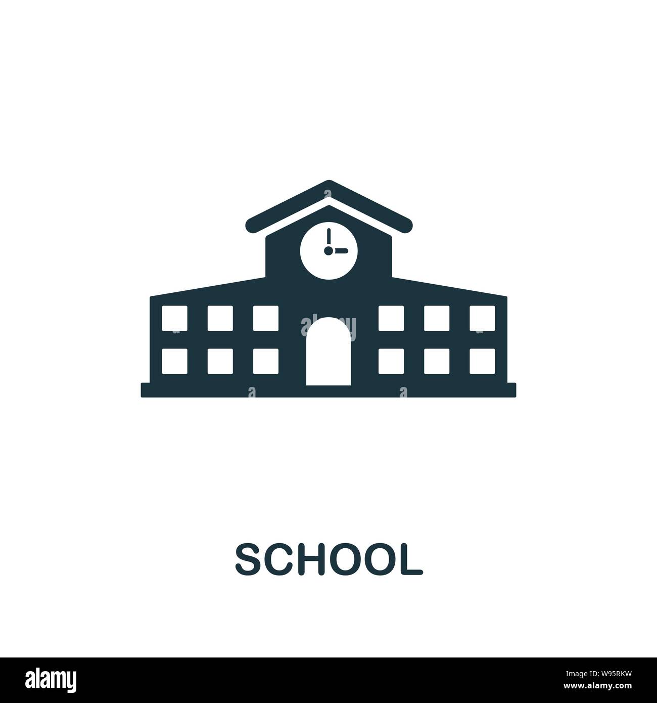 School vector icon symbol. Creative sign from education icons collection. Filled flat School icon for computer and mobile Stock Vector