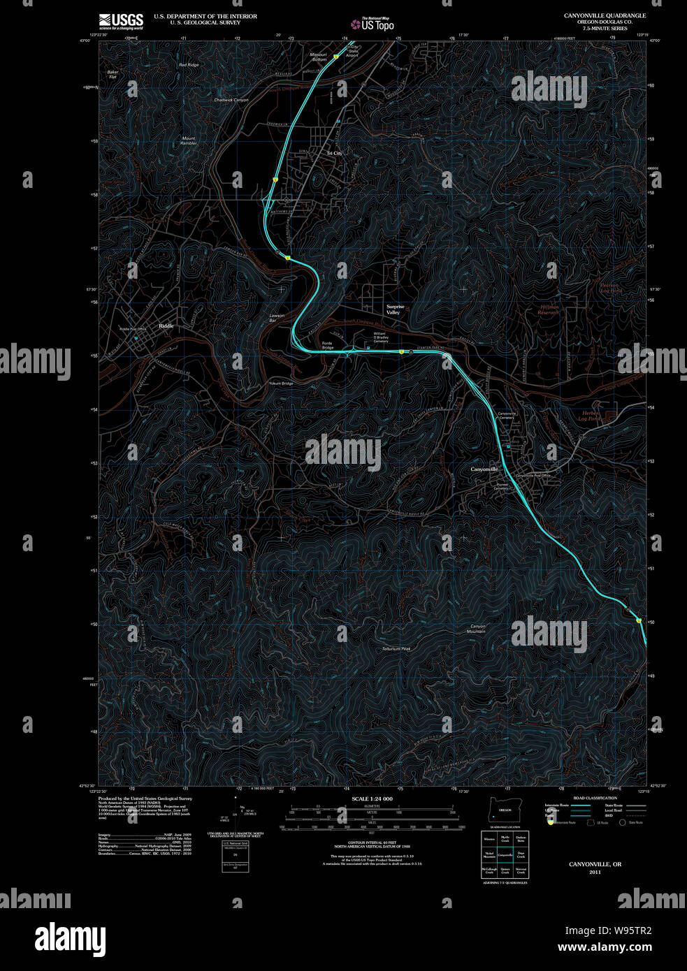 Map of canyonville hires stock photography and images Alamy