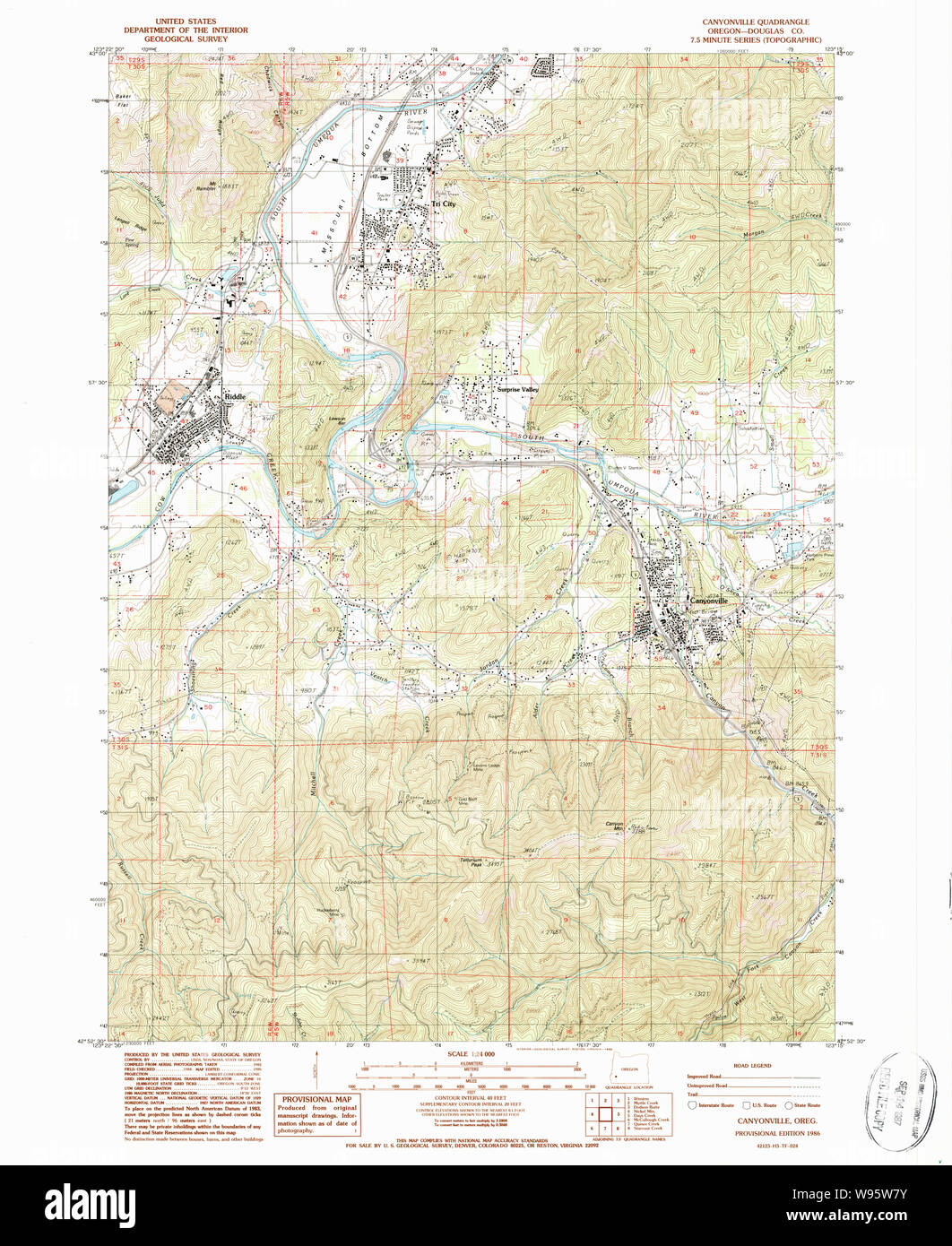 Map of canyonville hires stock photography and images Alamy