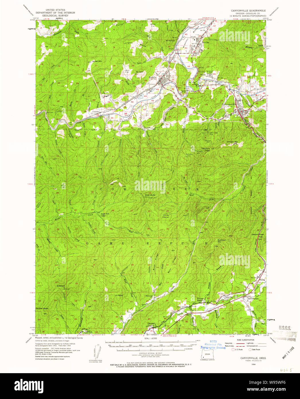 Map of canyonville Cut Out Stock Images & Pictures Alamy