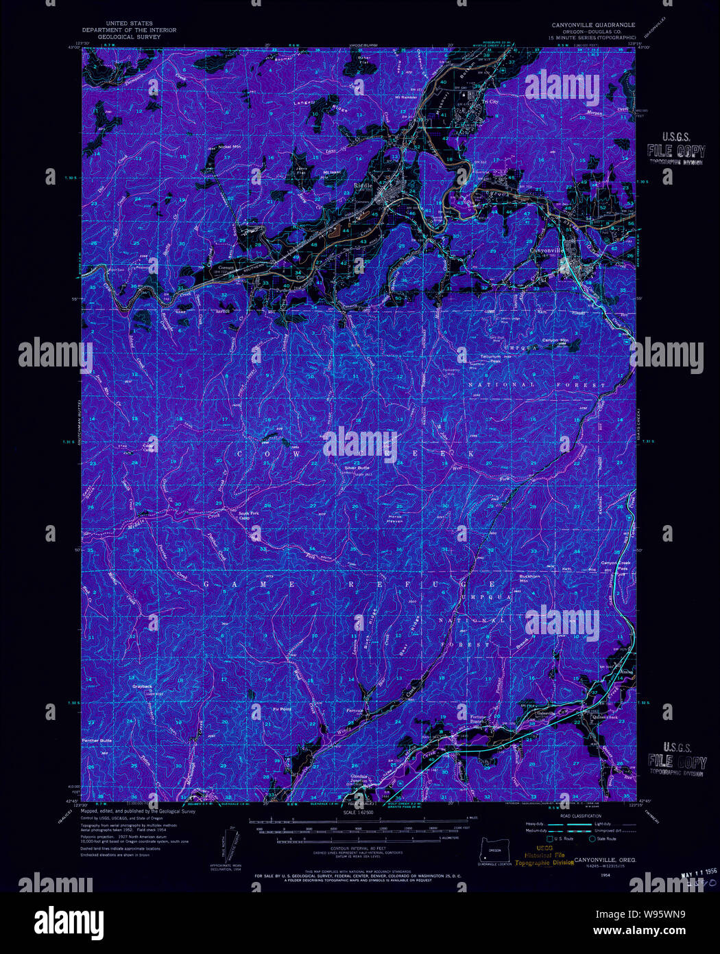 Map of canyonville hires stock photography and images Alamy