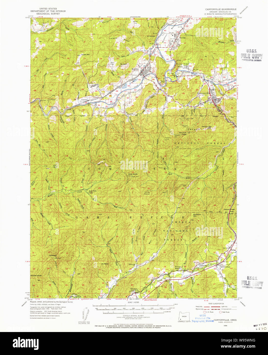 Canyonville oregon map hires stock photography and images Alamy