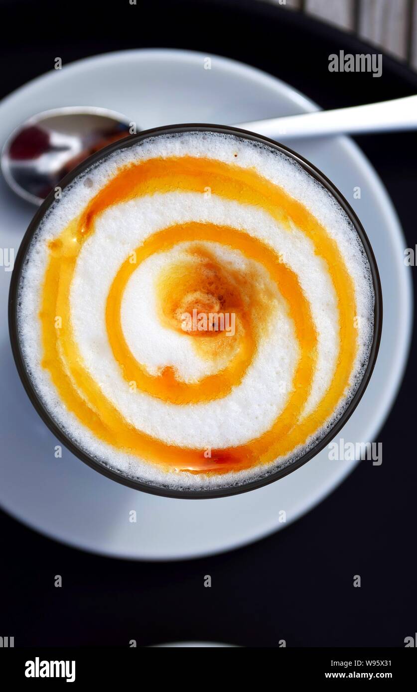 Coffee latte caramel Stock Photo