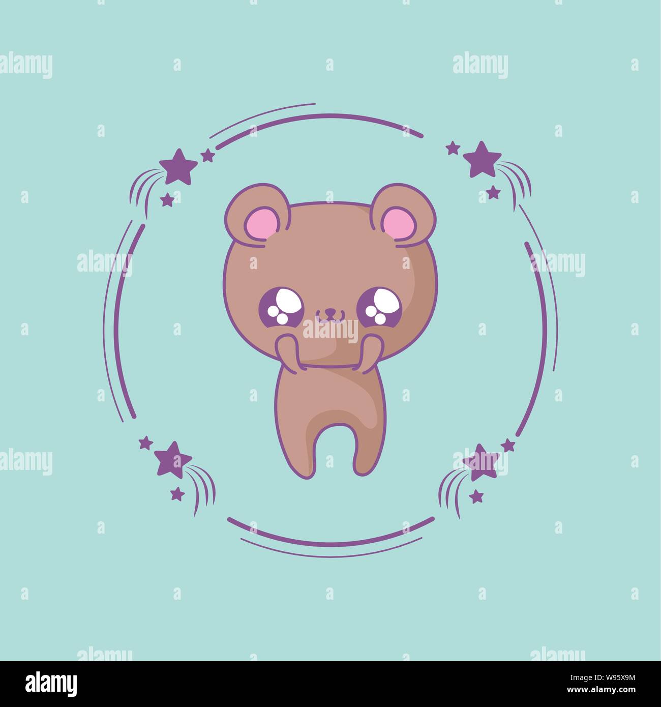 cute bear baby animal kawaii style vector illustration design Stock ...