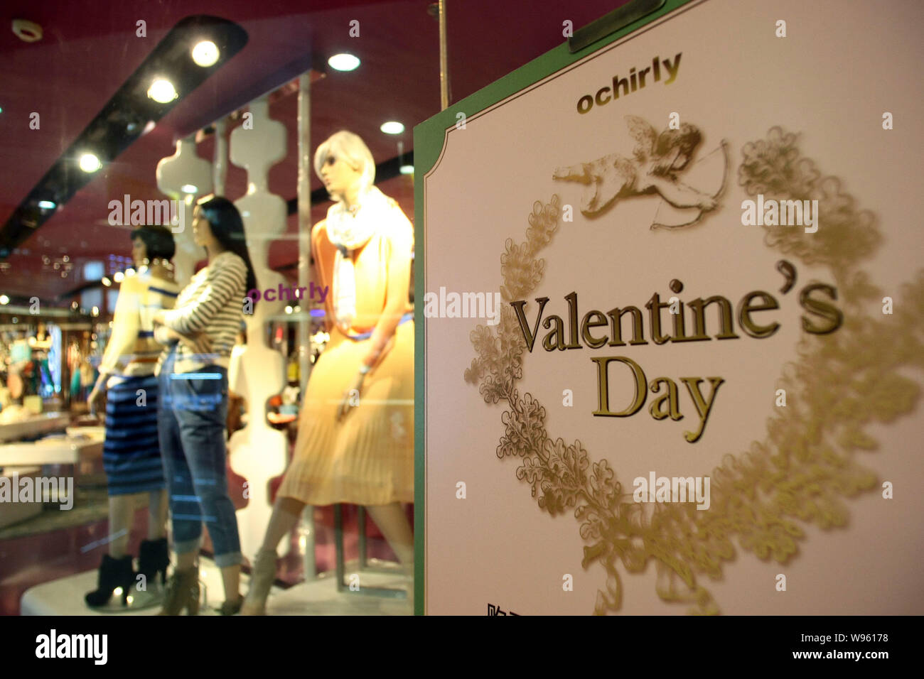 View of an Ochirly store in Shanghai, China, 13 February 2012. A