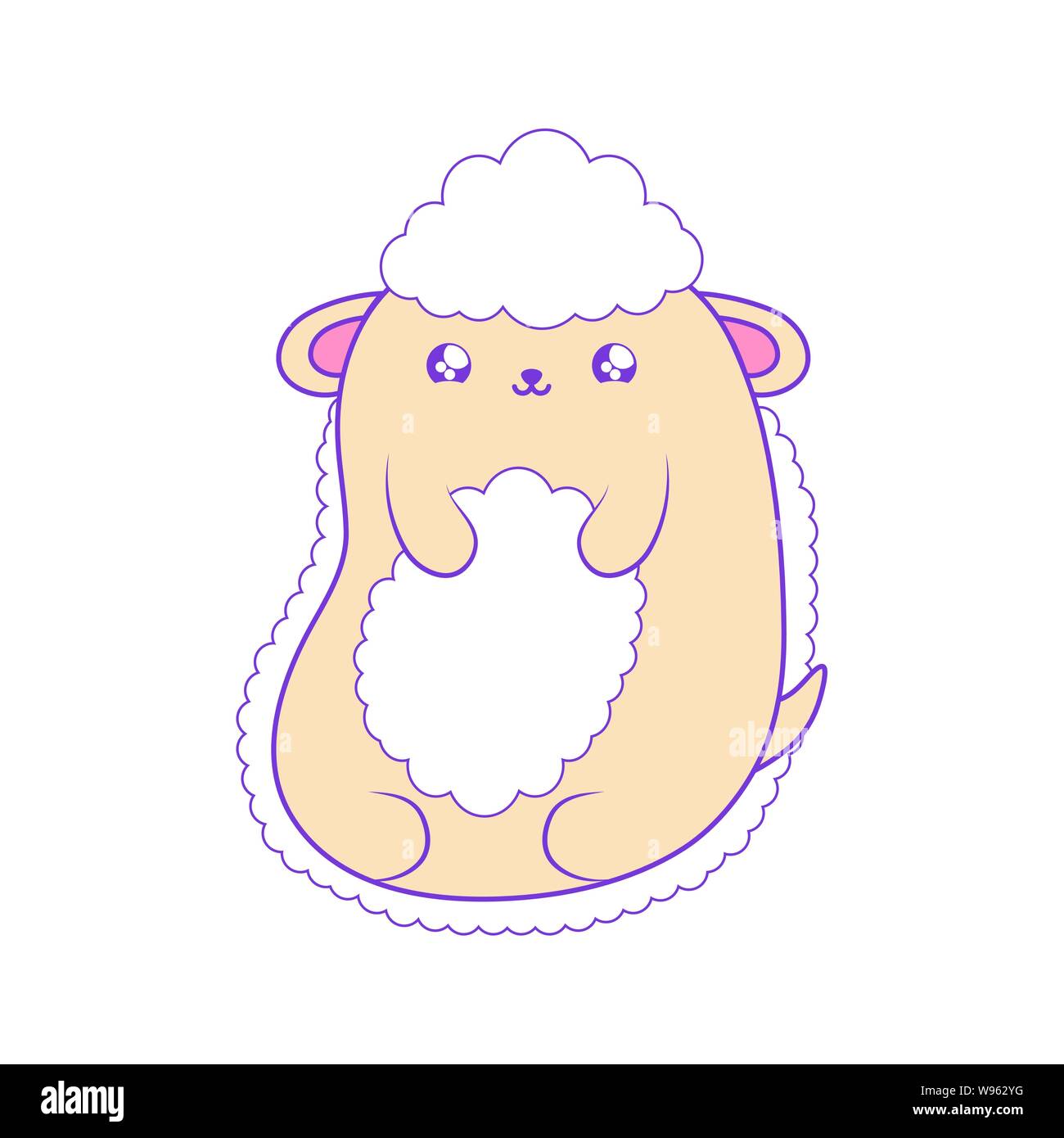 cute sheep baby animal kawaii style vector illustration design Stock ...