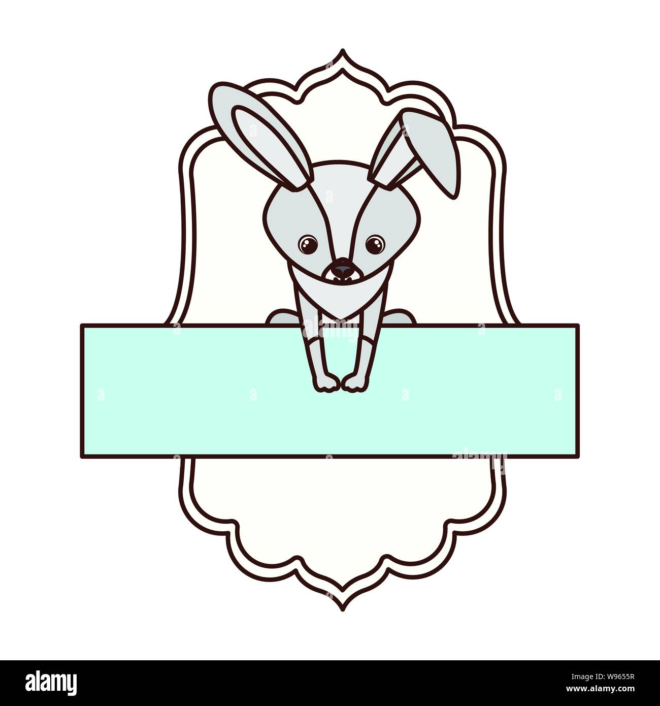 cute and adorable bunny with frame Stock Vector Image & Art - Alamy
