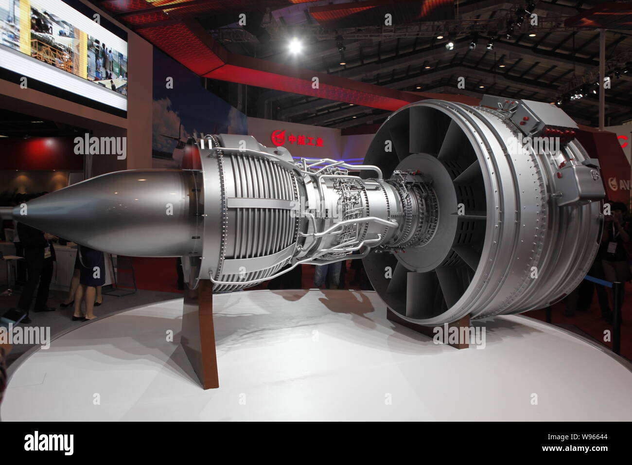 A model of the CJ-1000A high-bypass-ratio turbofan engine is displayed at the stand of AVIC (Aviation Industry Corporation of China) during the 9th Ch Stock Photo