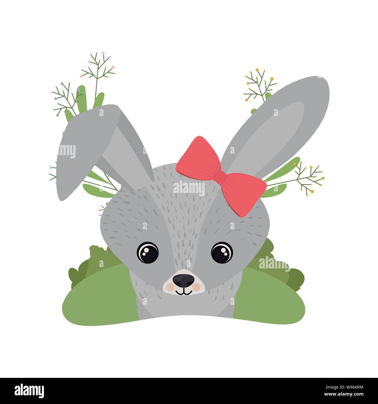 cute and adorable bunny with white background Stock Vector Image & Art ...