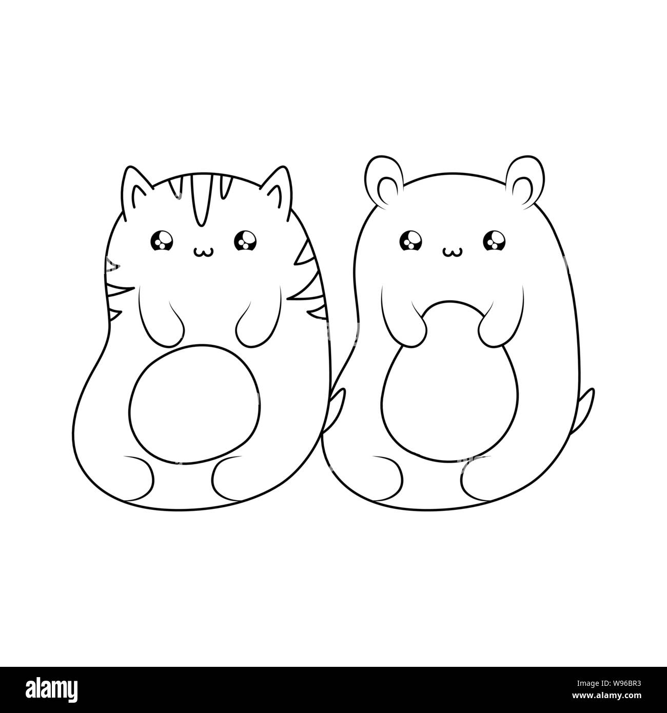 Cute cat in kawaii style. Vector illustration Stock Vector Image & Art -  Alamy
