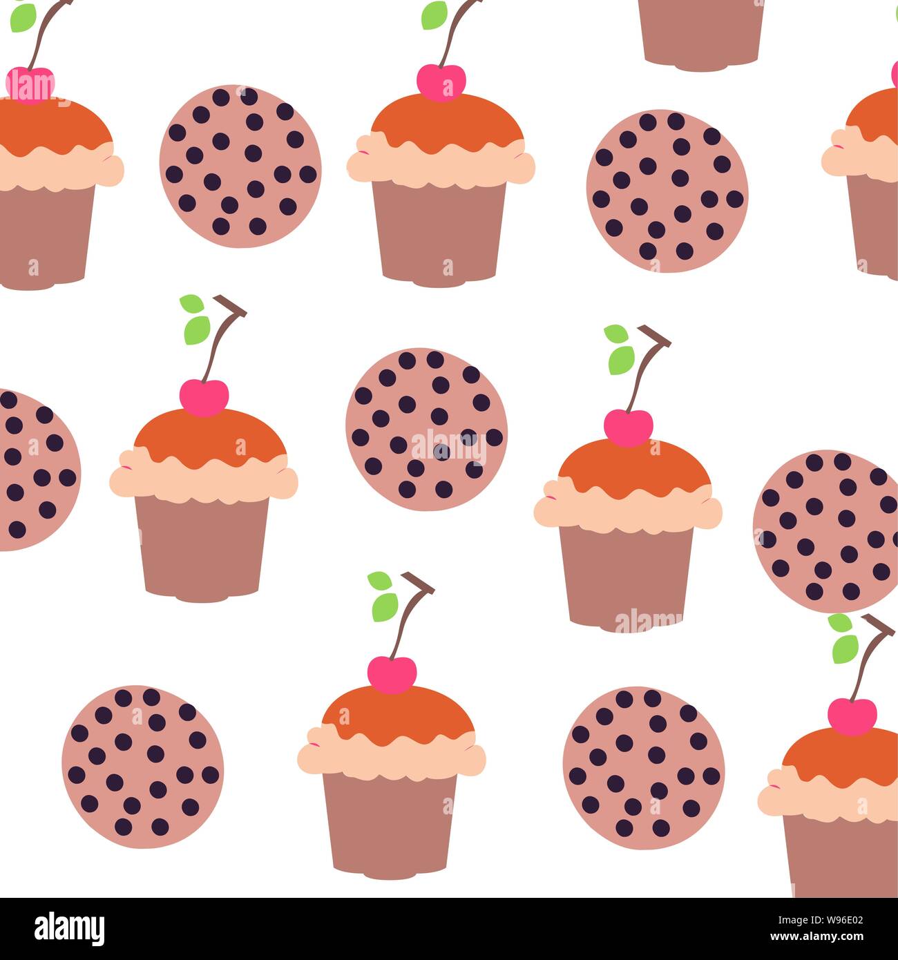 pattern of delicious bakery cakes and cookies Stock Vector Image & Art ...