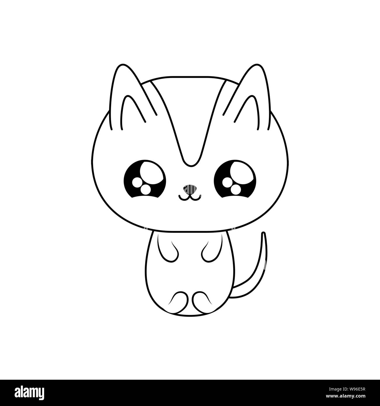 cute cat baby animal kawaii style vector illustration design Stock ...