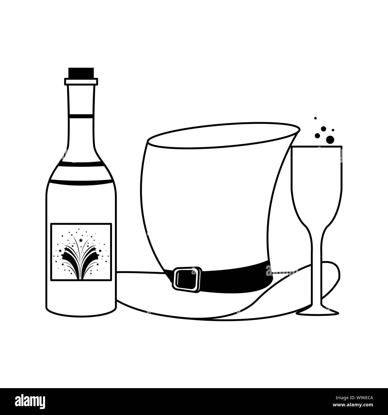 party festive celebration carnival cartoon in black and white Stock ...