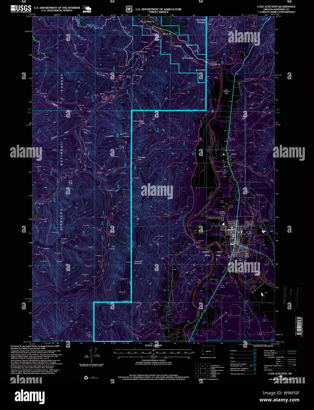 Map of cave junction oregon hires stock photography and images Alamy