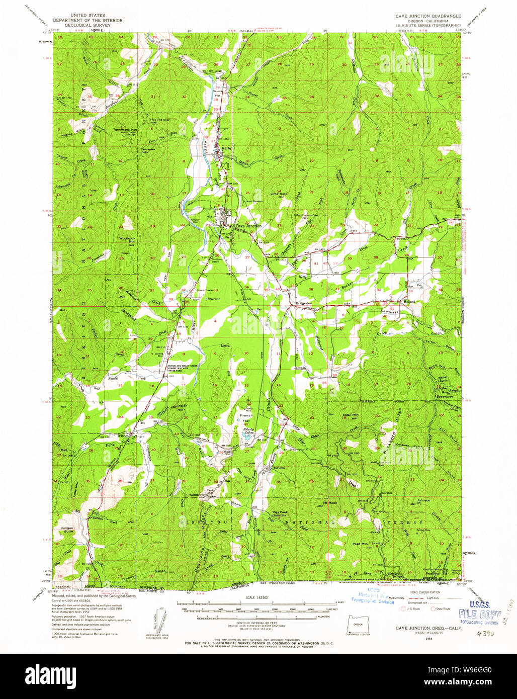 Map of cave junction hires stock photography and images Alamy