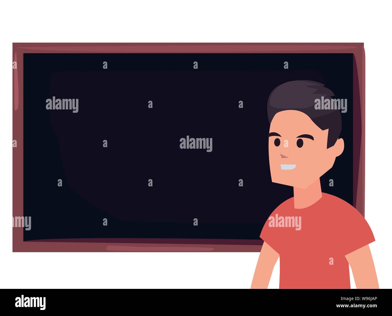 boy with blackboard back to school vector illustration Stock Vector ...