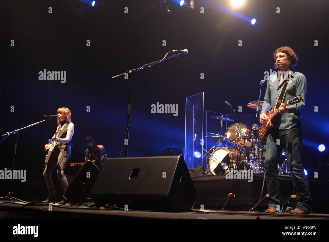 British Rock band The Pretenders perform as the band hold a concert in Hong Kong, China, 21 September 2012. Stock Photo