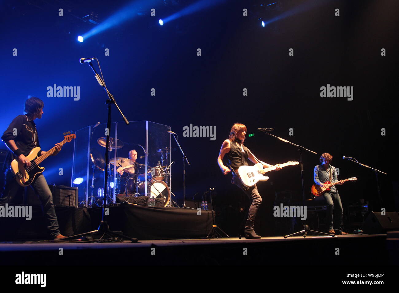 British Rock band The Pretenders perform as the band hold a concert in Hong Kong, China, 21 September 2012. Stock Photo