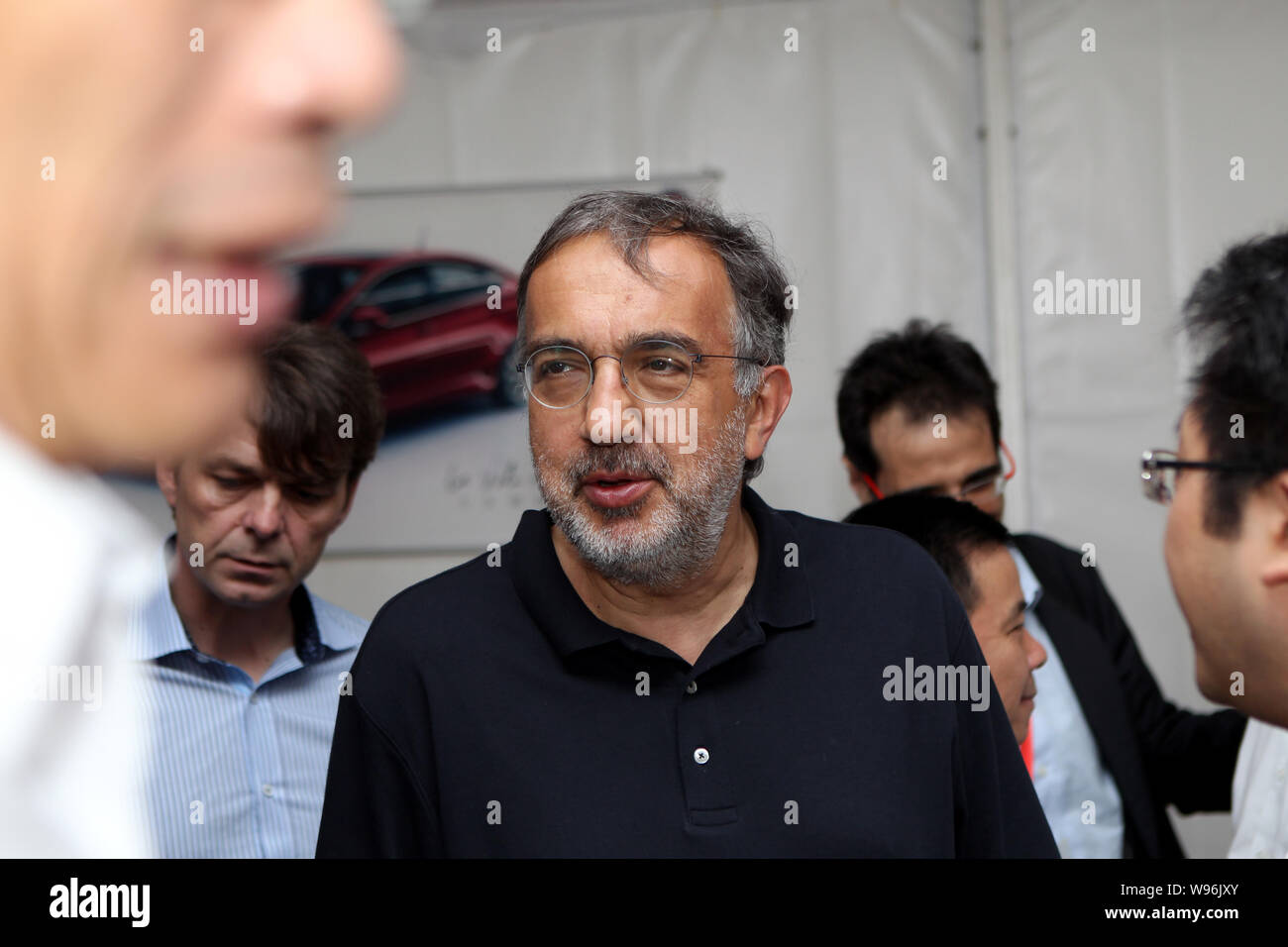 Sergio Marchionne Center Chairman And Ceo Of Chrysler Group Llc And Ceo Of Fiat S P A Arrives For The Inauguration Of The Gac Fiat Wcm Plant And T Stock Photo Alamy