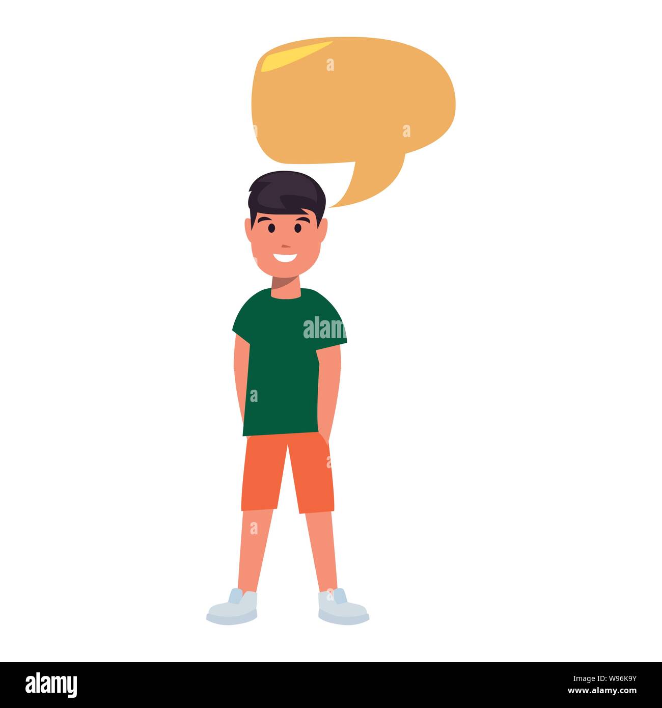 young man portrait talk bubble on white background vector illustration ...