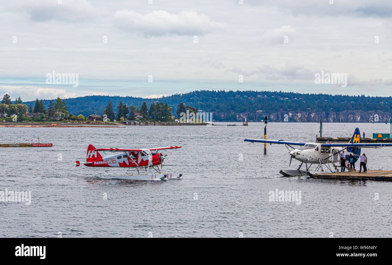 Harbour Air seaplanes in Nanaimo, British Columbia, Canada Stock Photo