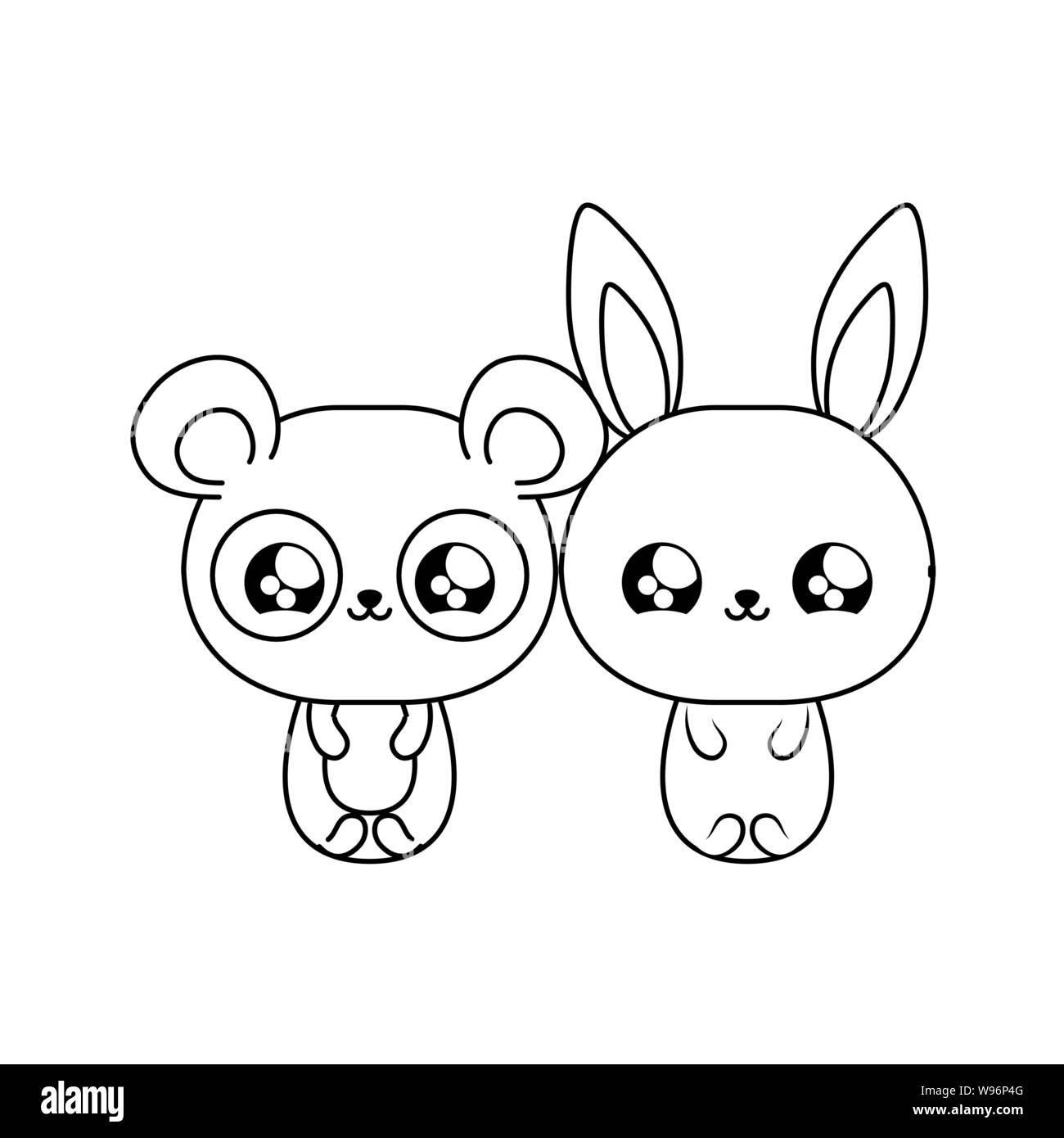 Cute Rabbit With Panda Bear Baby Animals Kawaii Style Vector Illustration Design Stock Vector Image Art Alamy Cute Rabbit With Panda Bear Baby Animals Kawaii Style Vector Illustration Design Stock Vector Image Art Alamy