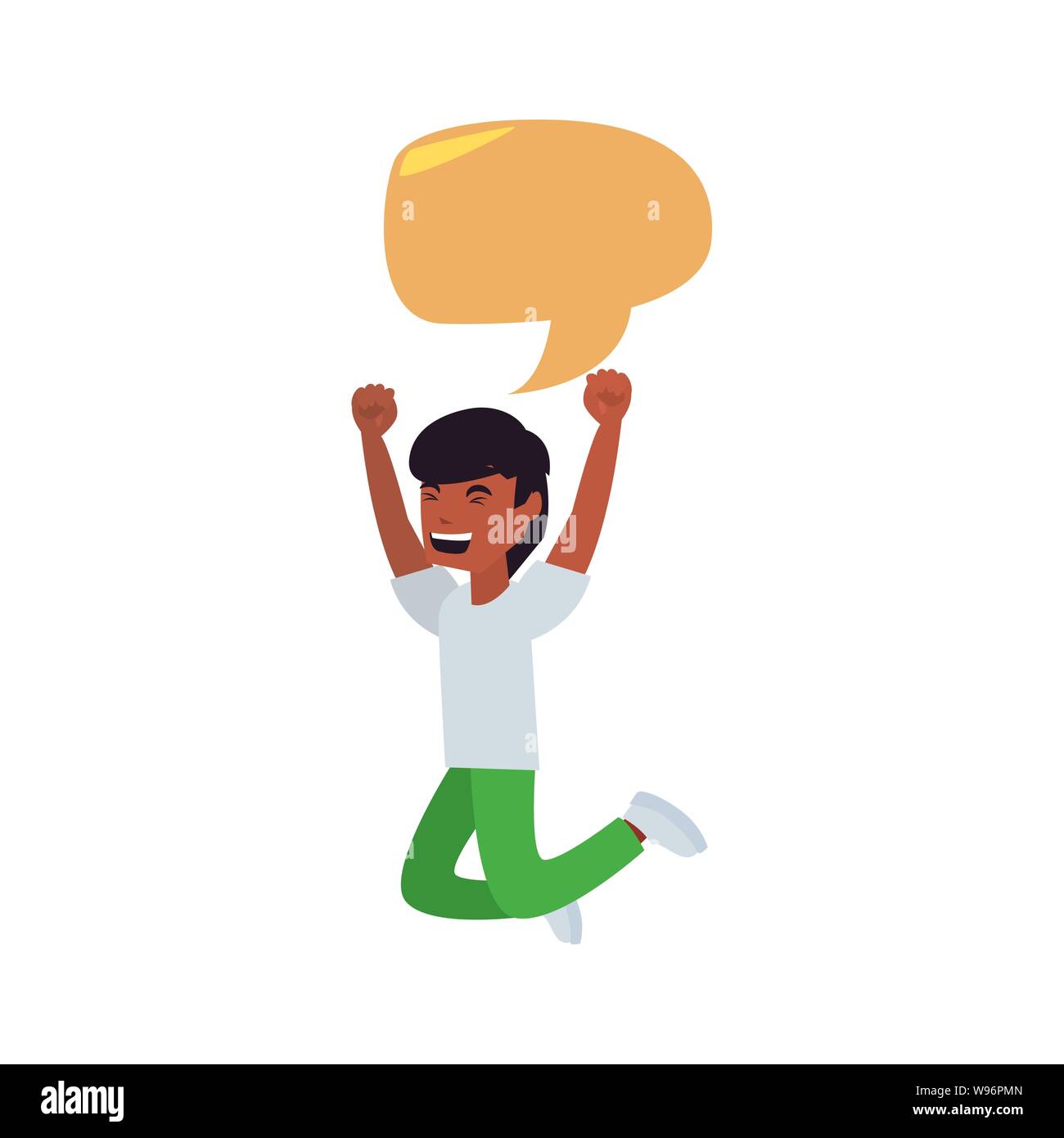 young man portrait talk bubble on white background vector illustration ...