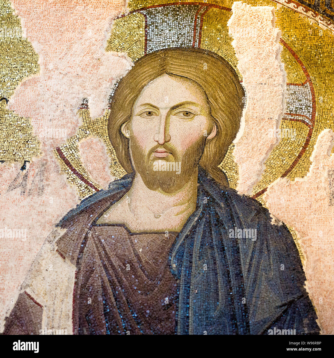 Mosaic of Christ Pantocrator in Chora Church, Istanbul, Oct 11, 2013, Stock Photo