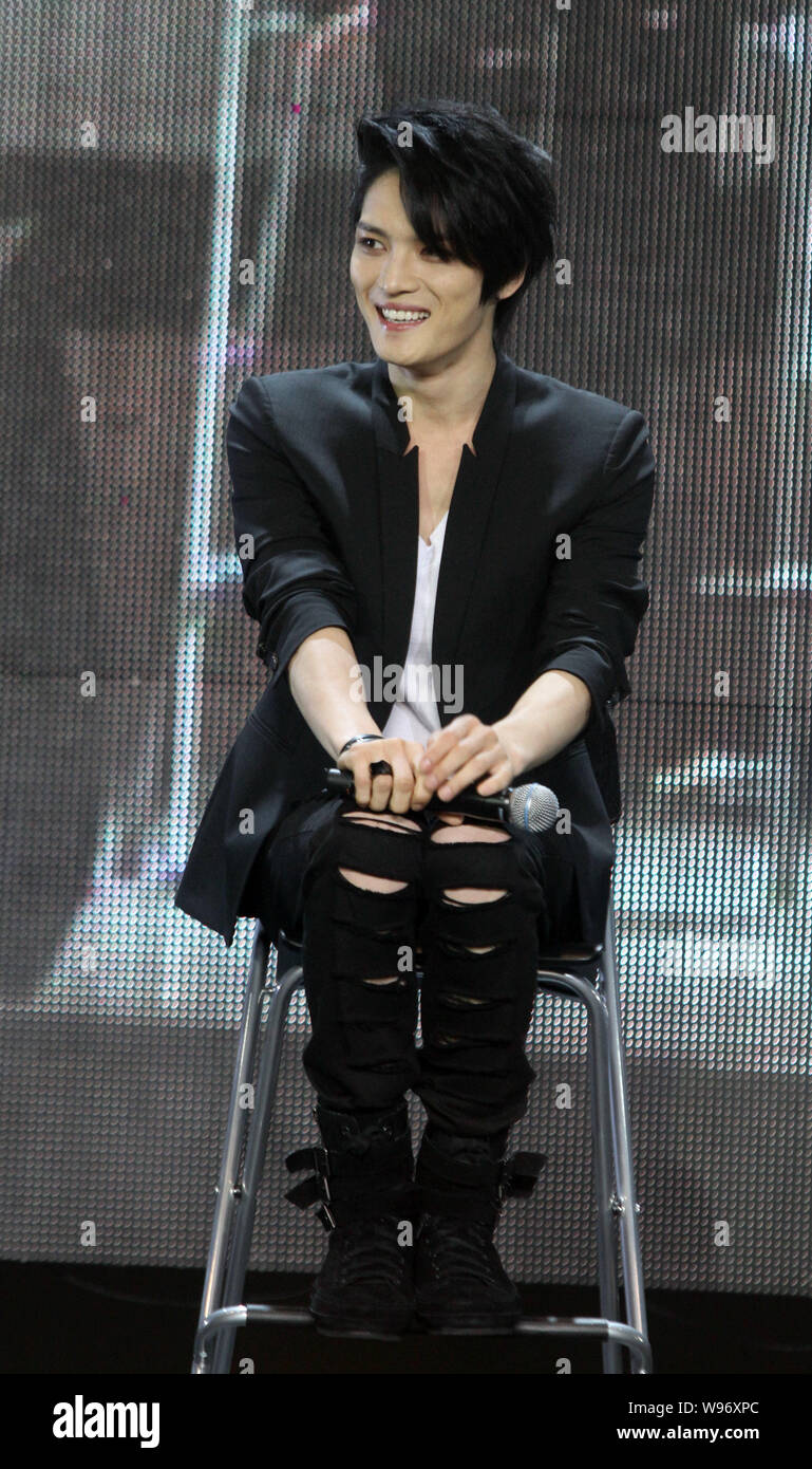 Kim Jaejoong of South Korean pop group JYJ attends a fans