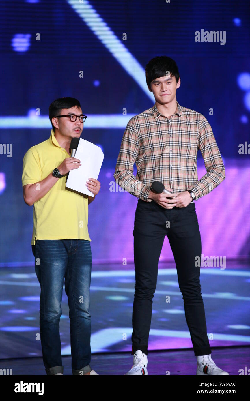 Chinese Olympic Swimming Champion Sun Yang R Attends A