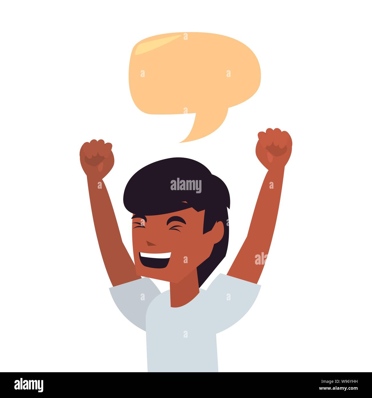young man portrait talk bubble on white background vector illustration ...