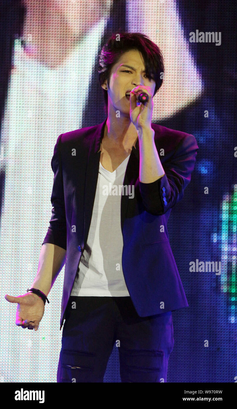 Kim Jaejoong of South Korean pop group JYJ attends a fans meeting in  Taipei, Taiwan, 23 May 2012 Stock Photo - Alamy