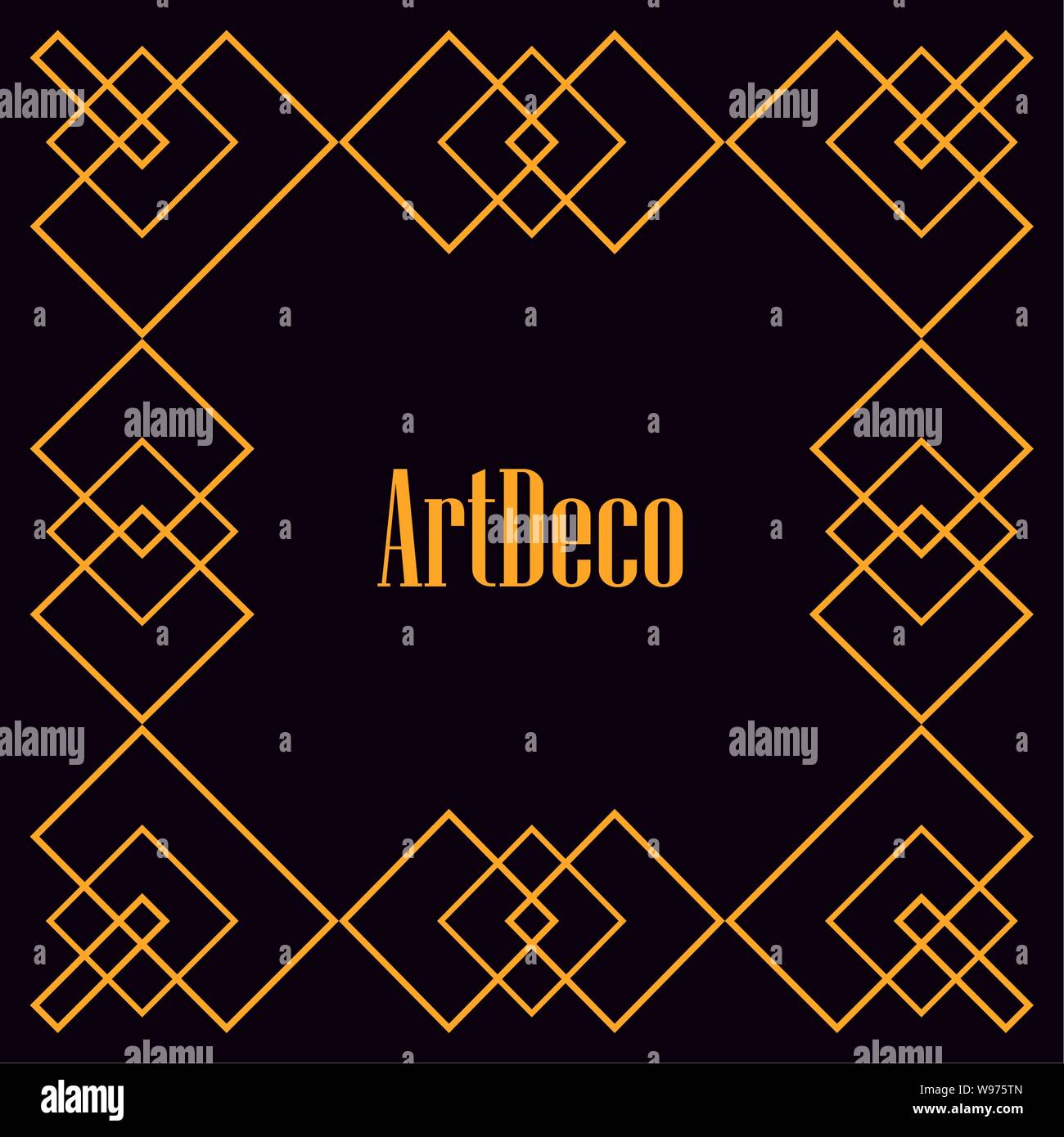 black background art deco frames lines design vector illustration Stock ...