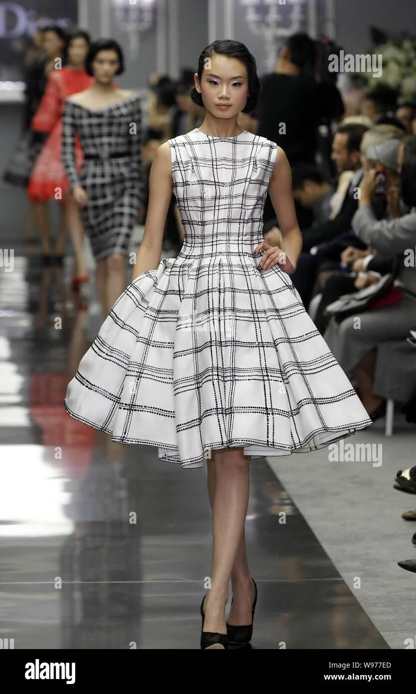 Models display the new collections during the Christian Dior Spring/Summer  2012 Paris Haute Couture fashion show at Roosevelt Wine Cellar Lounge & Res  Stock Photo - Alamy