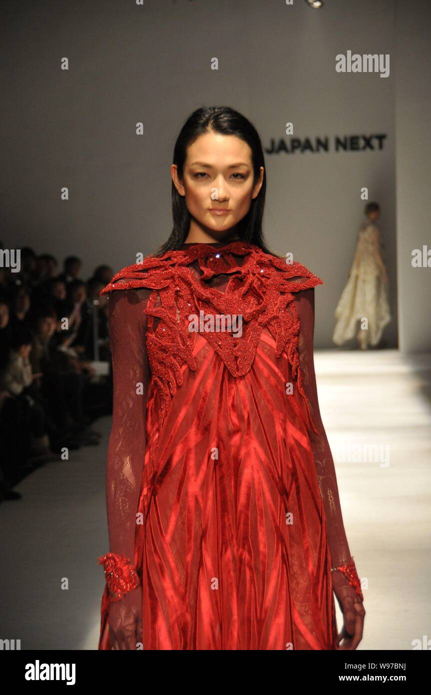 Japanese model Ai Tominaga poses at the Japan Next fashion show in ...