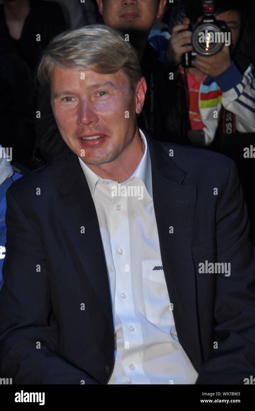 Finnish former Formula 1 World Champion racing driver Mika Hakkinen is