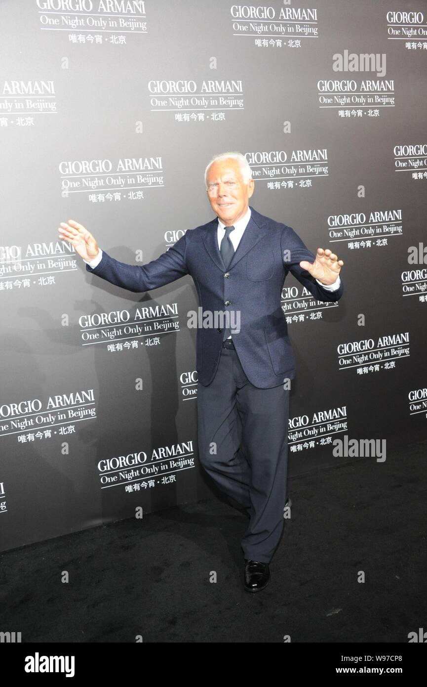 Fashion designer giorgio armani poses hi-res stock photography and images -  Alamy