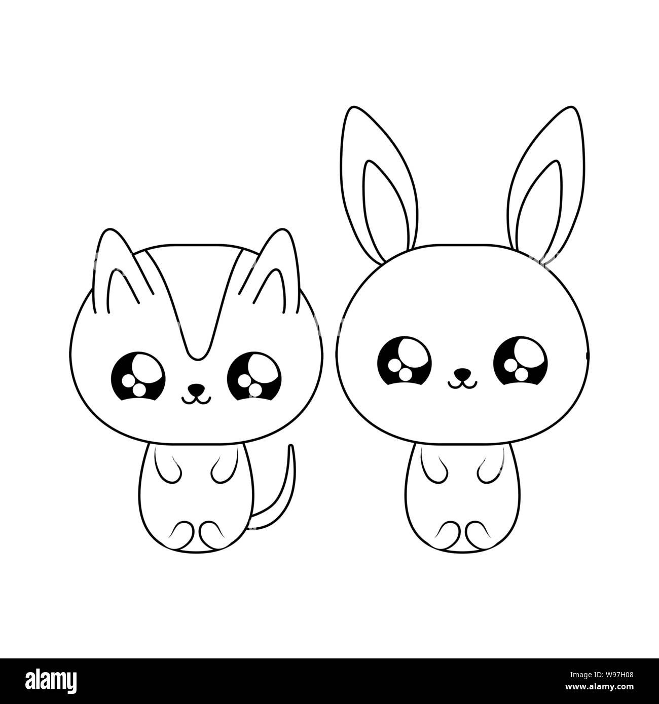 cute cat with bunny baby animals kawaii style vector illustration design Stock Vector Image & Art - Alamy cute cat with bunny baby animals kawaii style vector illustration design Stock Vector Image & Art - Alamy